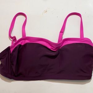 Kona Sol Maroon/Pink Bikini Top D-DD NWOT